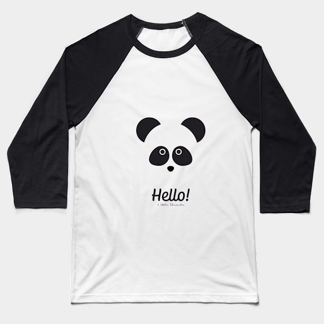 Hello! Little Panda - Cute Minimalist Panda Design Baseball T-Shirt by sub88